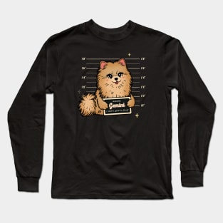 Gemini Pomeranian Dog Long Sleeve T-Shirt